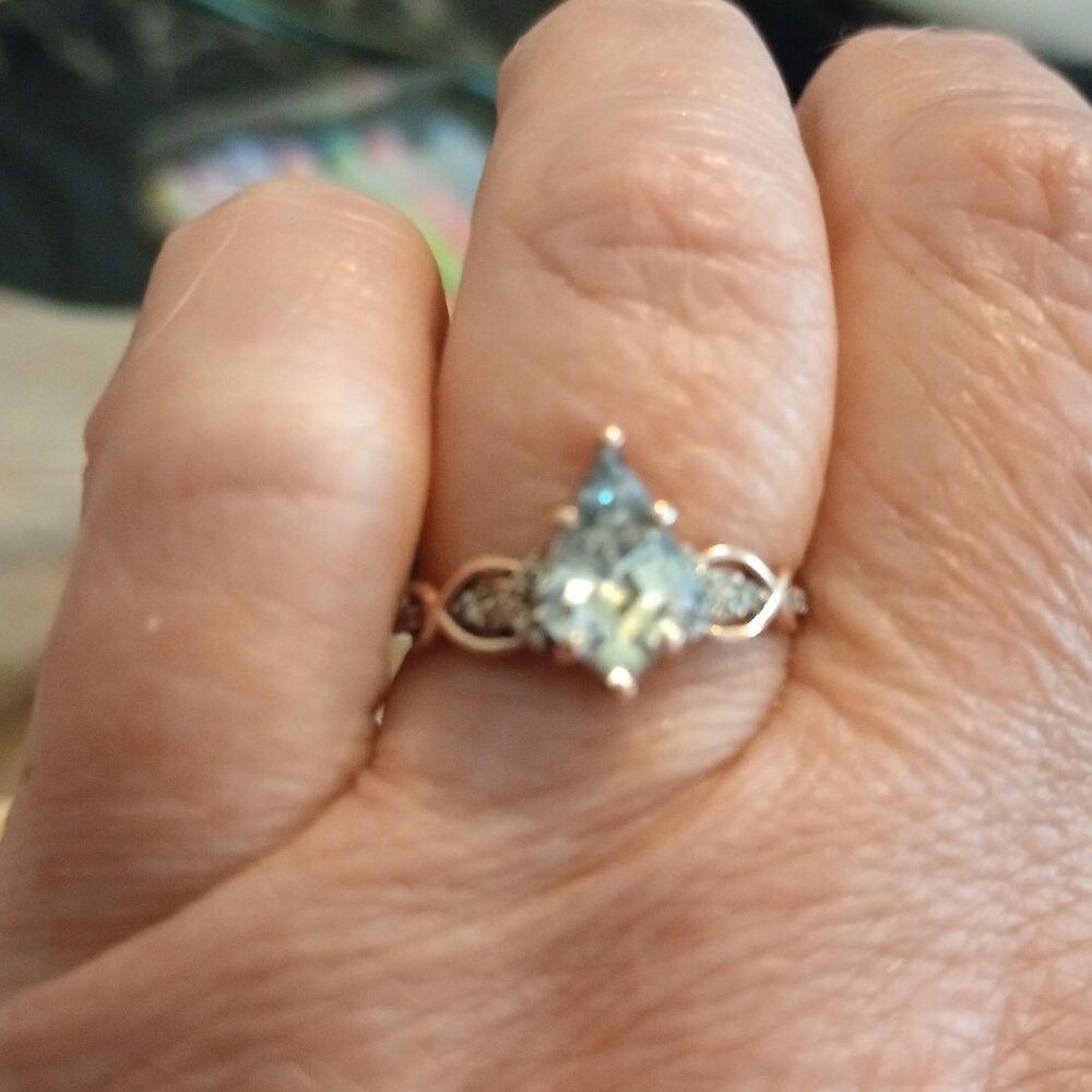 Kite cut engagement ring